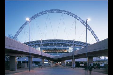 The arch rises high above the stadium to give visitors a dramatic sense of arrival
